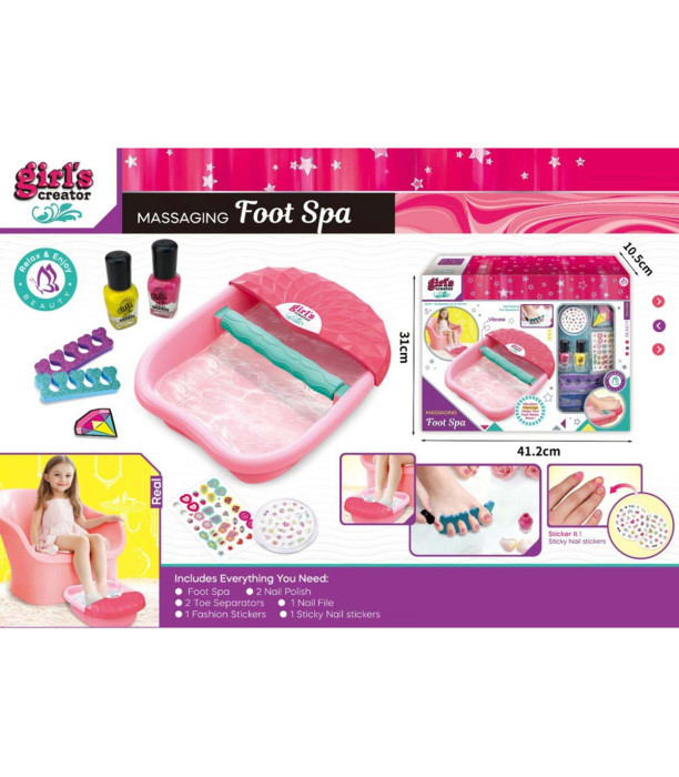SPA PEDICURE KIT WITH NAIL POLISHES