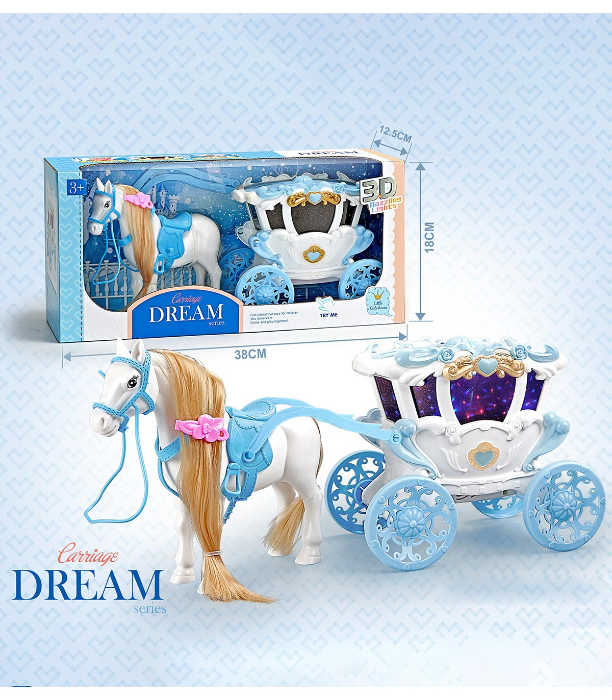 HORSE WITH A BATTERY-POWERED CARRIAGE