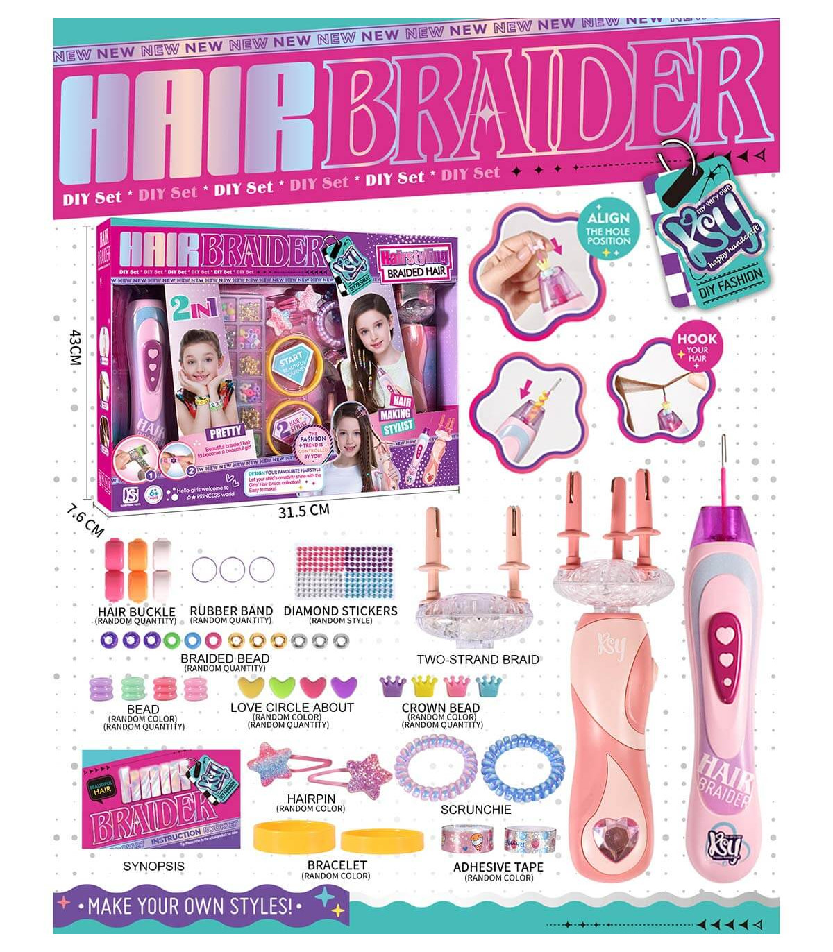 LARGE BRAIDING AND BRACELET KIT 2-IN-1