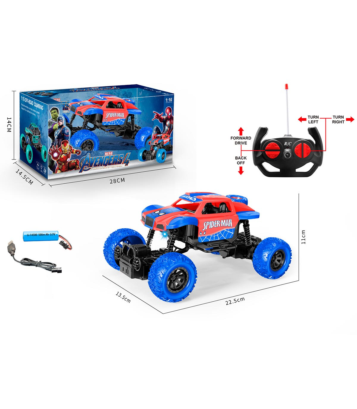 RC BUGGY WITH SPIDER BATTERY PACK
