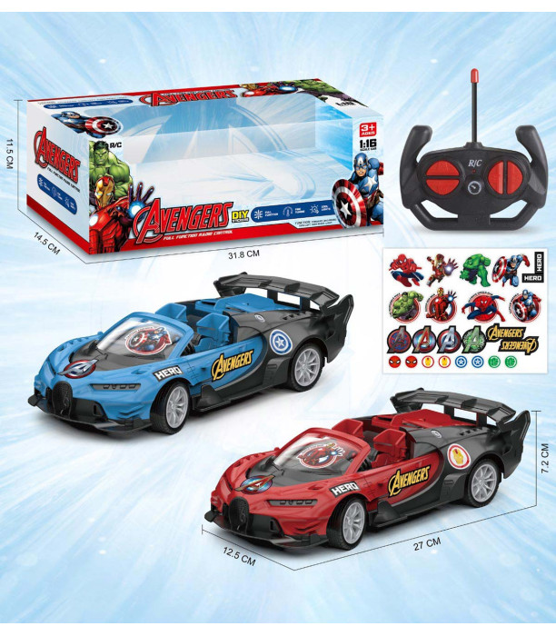 Convertible remote-control car, 4-way, Heroes, 2 colors