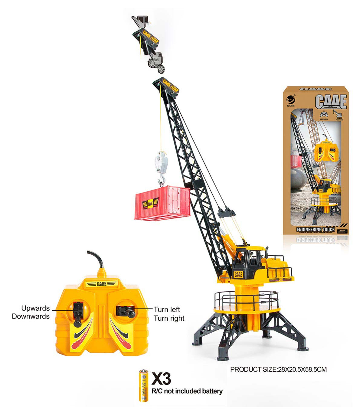 LARGE CRANE WITH WIRED REMOTE CONTROL 56 CM