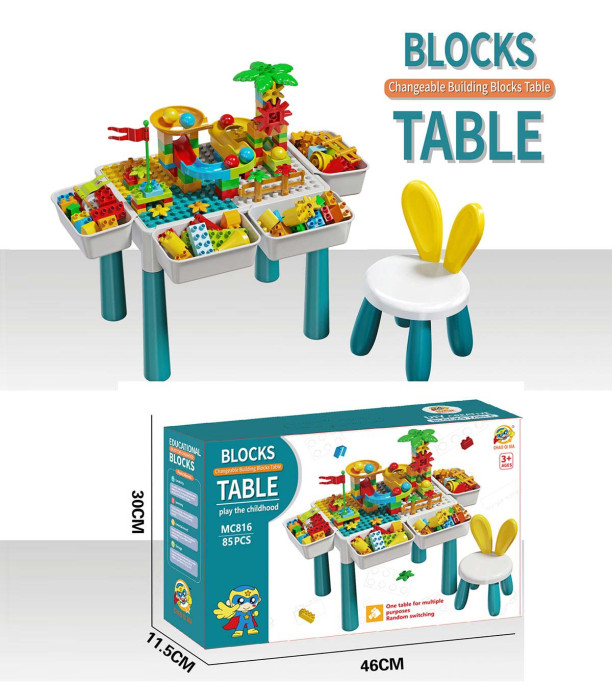 CONSTRUCTION SET WITH CHAIR, 85 PIECES