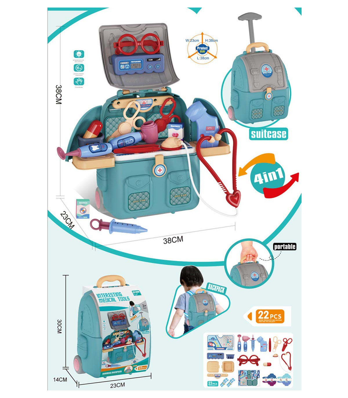 DOCTORS KIT IN A ROLLING SUITCASE