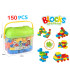 CONSTRUCTION SET IN A TRANSPARENT CASE, 150 PIECES