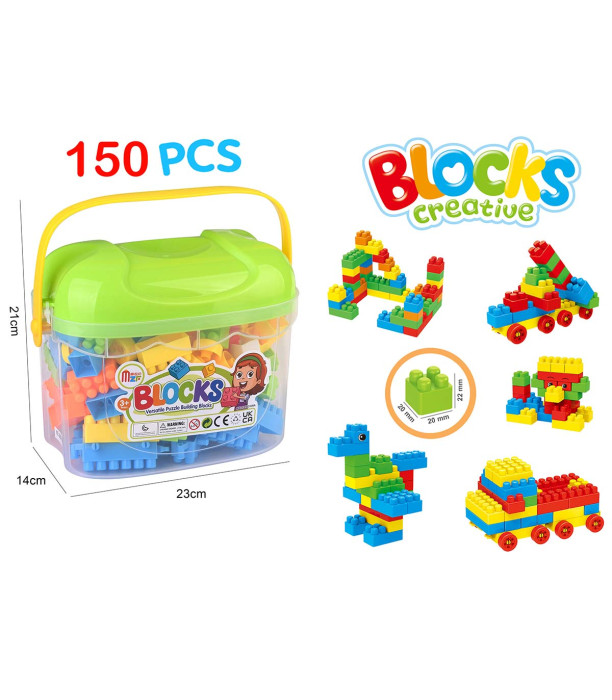 CONSTRUCTION SET IN A TRANSPARENT CASE, 150 PIECES