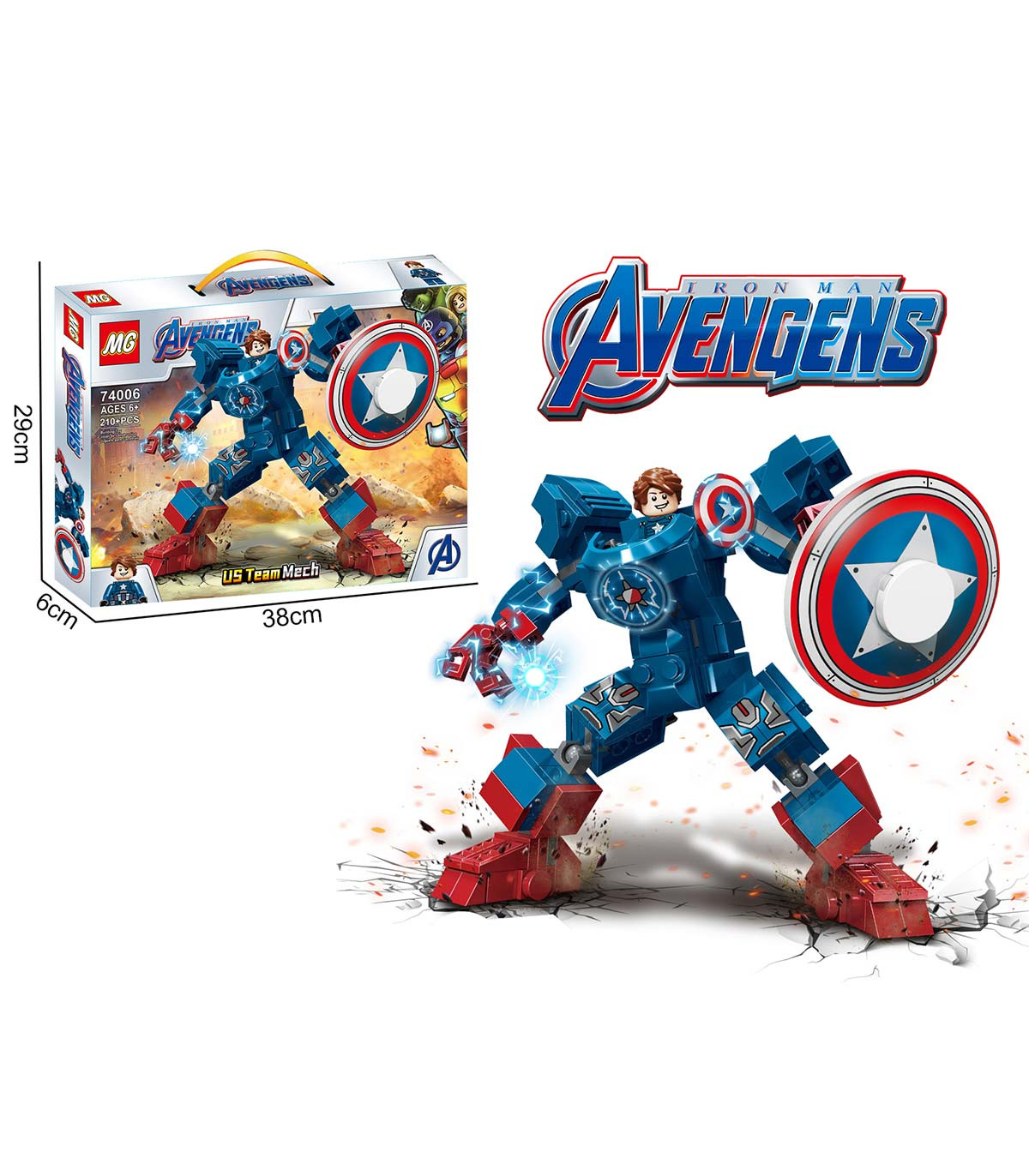 SUPERHERO AMERICA CONSTRUCTION SET, 210 PIECES