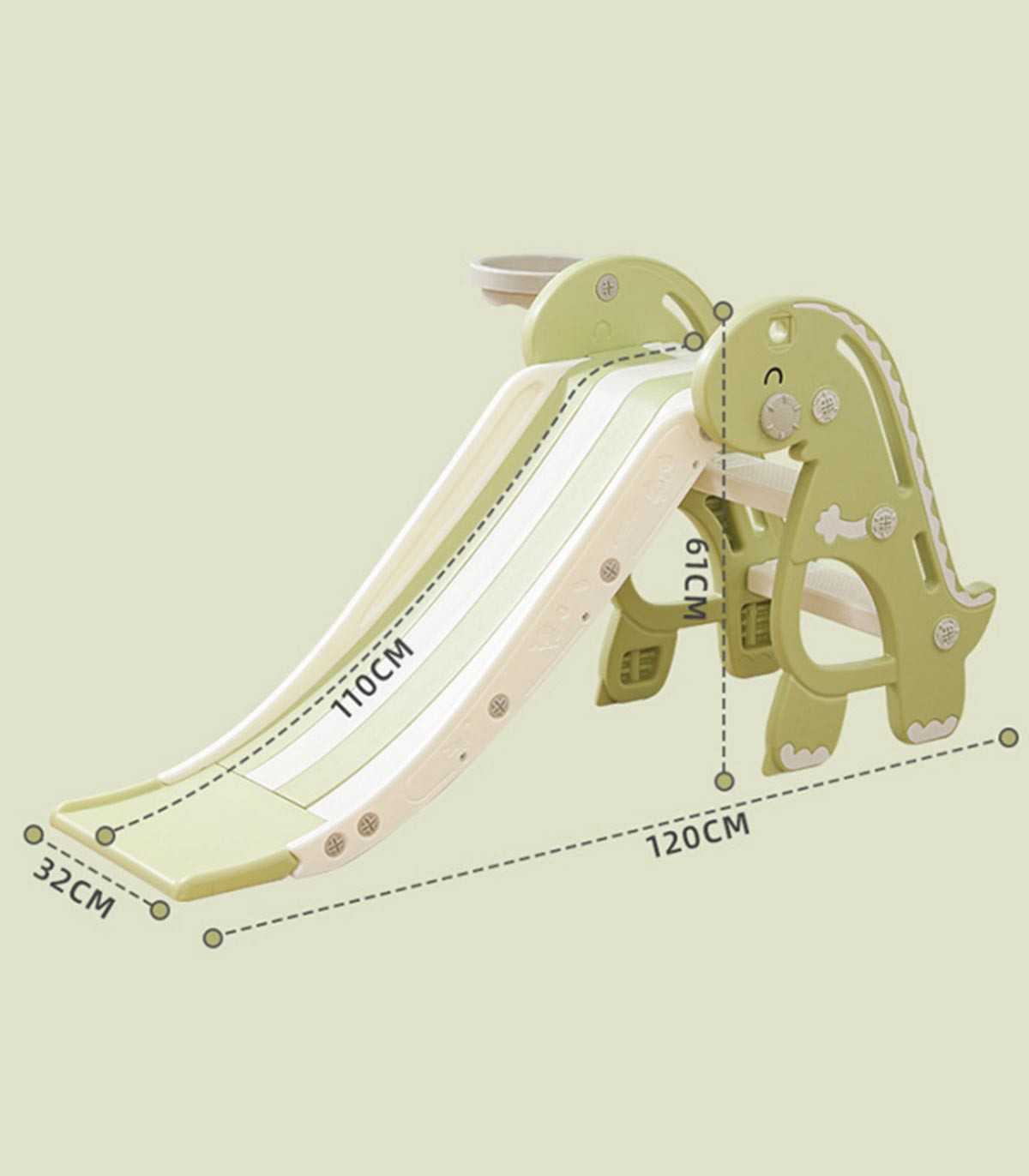 Dinosaur slide 120 x 61 cm