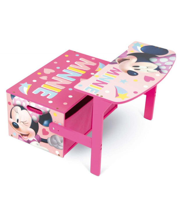 WOODEN TABLE WITH MINNIE BENCH
