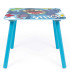 WOODEN TABLE WITH 2 STITCH CHAIRS