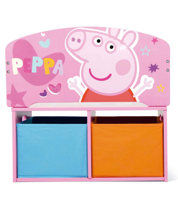 3-in-1 WOODEN BENCH/DESK/ORGANIZER PEPPA