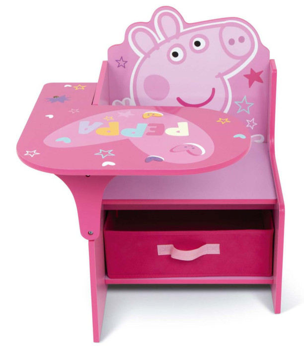 Ξύλινο γραφείο με καρέκλα και συρτάρι PEPPA PIG