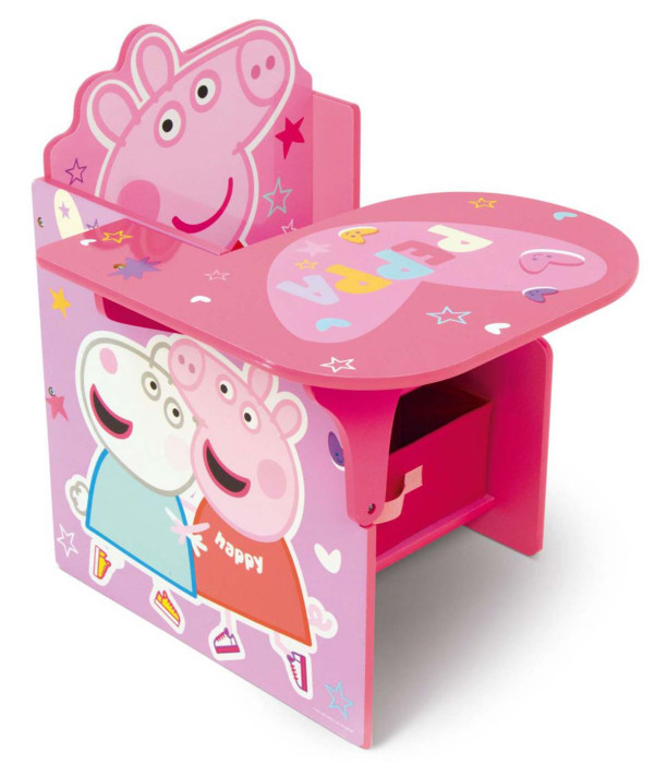 WOODEN DESK WITH CHAIR AND DRAWER PEPPA PIG
