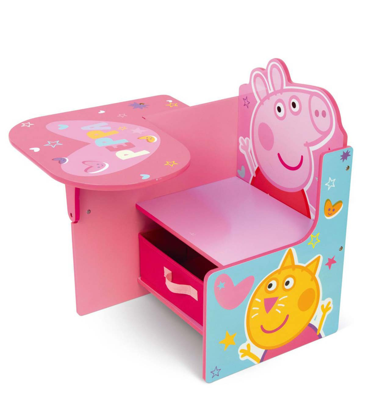 Ξύλινο γραφείο με καρέκλα και συρτάρι PEPPA PIG