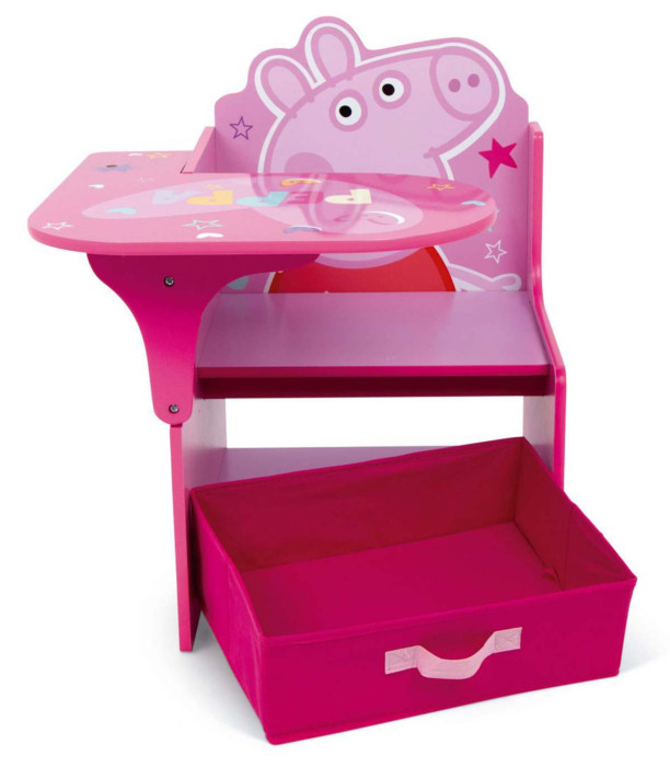 Ξύλινο γραφείο με καρέκλα και συρτάρι PEPPA PIG