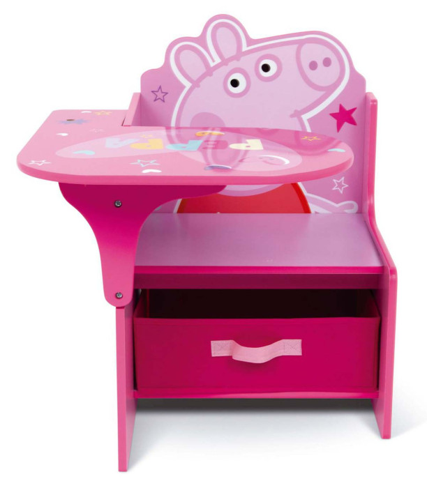 Ξύλινο γραφείο με καρέκλα και συρτάρι PEPPA PIG