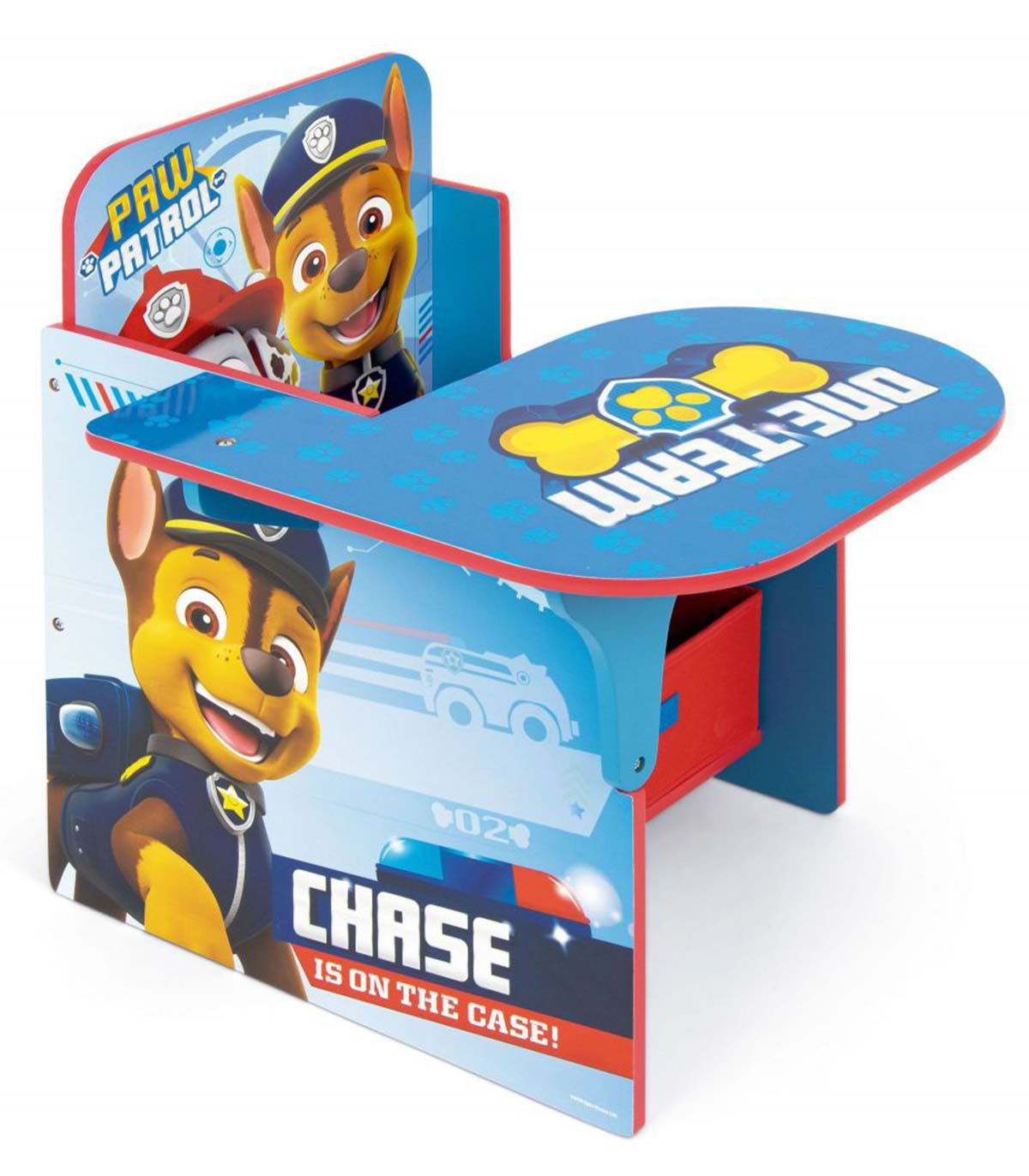 WOODEN DESK WITH CHAIR AND DRAWER PAW PATROL