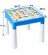 CHILDREN'S TABLE WITH 2 CHAIRS, ENGLISH ALPHABET, BLUE/WHITE