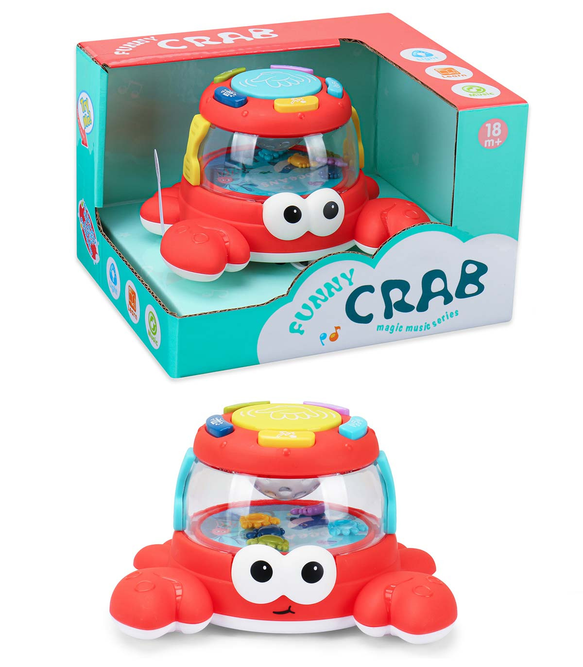 MUSICAL TOY CRAB IN OPEN BOX