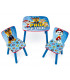 WOODEN TABLE WITH 2 PAW PATROL CHAIRS