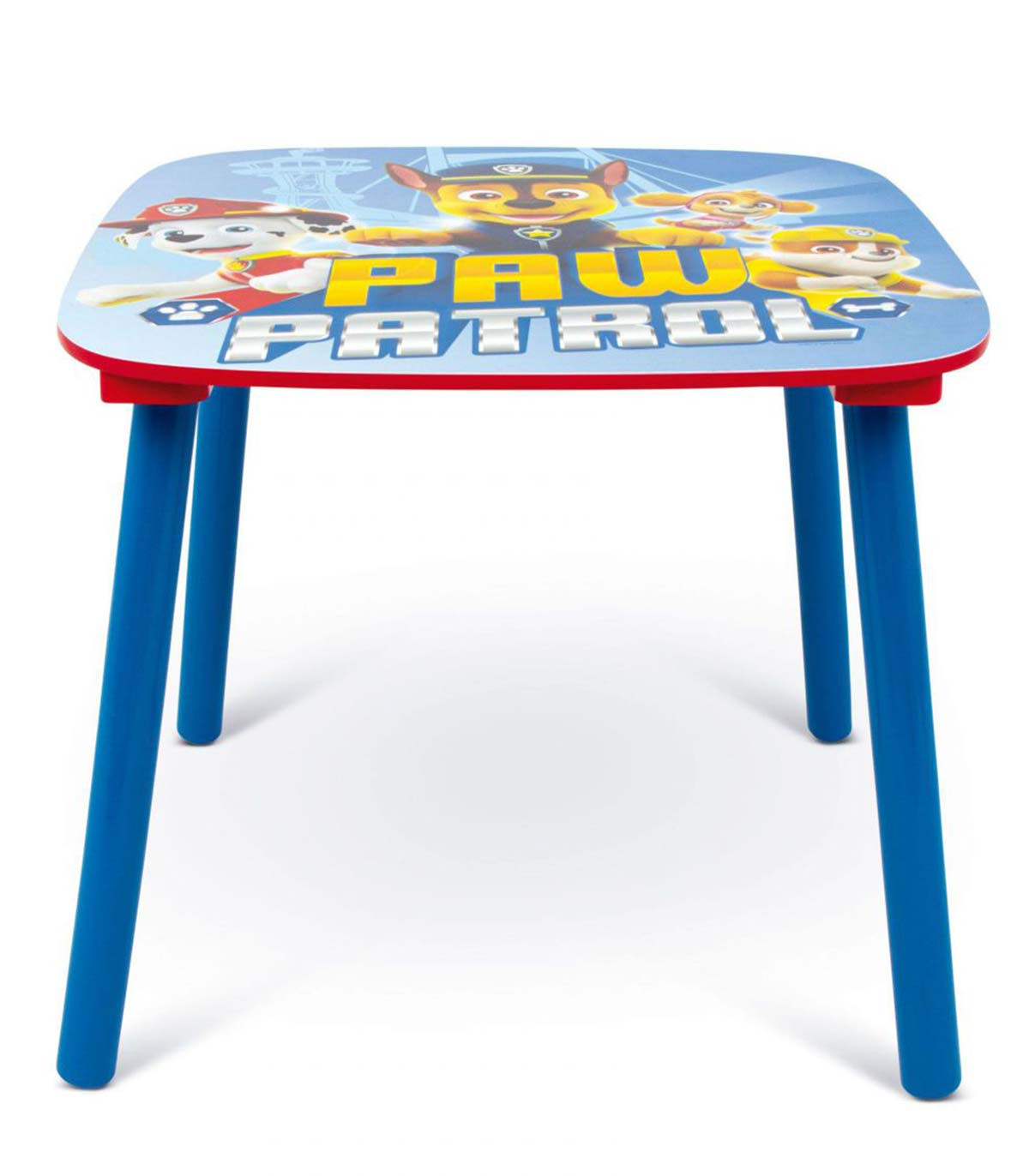 WOODEN TABLE WITH 2 PAW PATROL CHAIRS