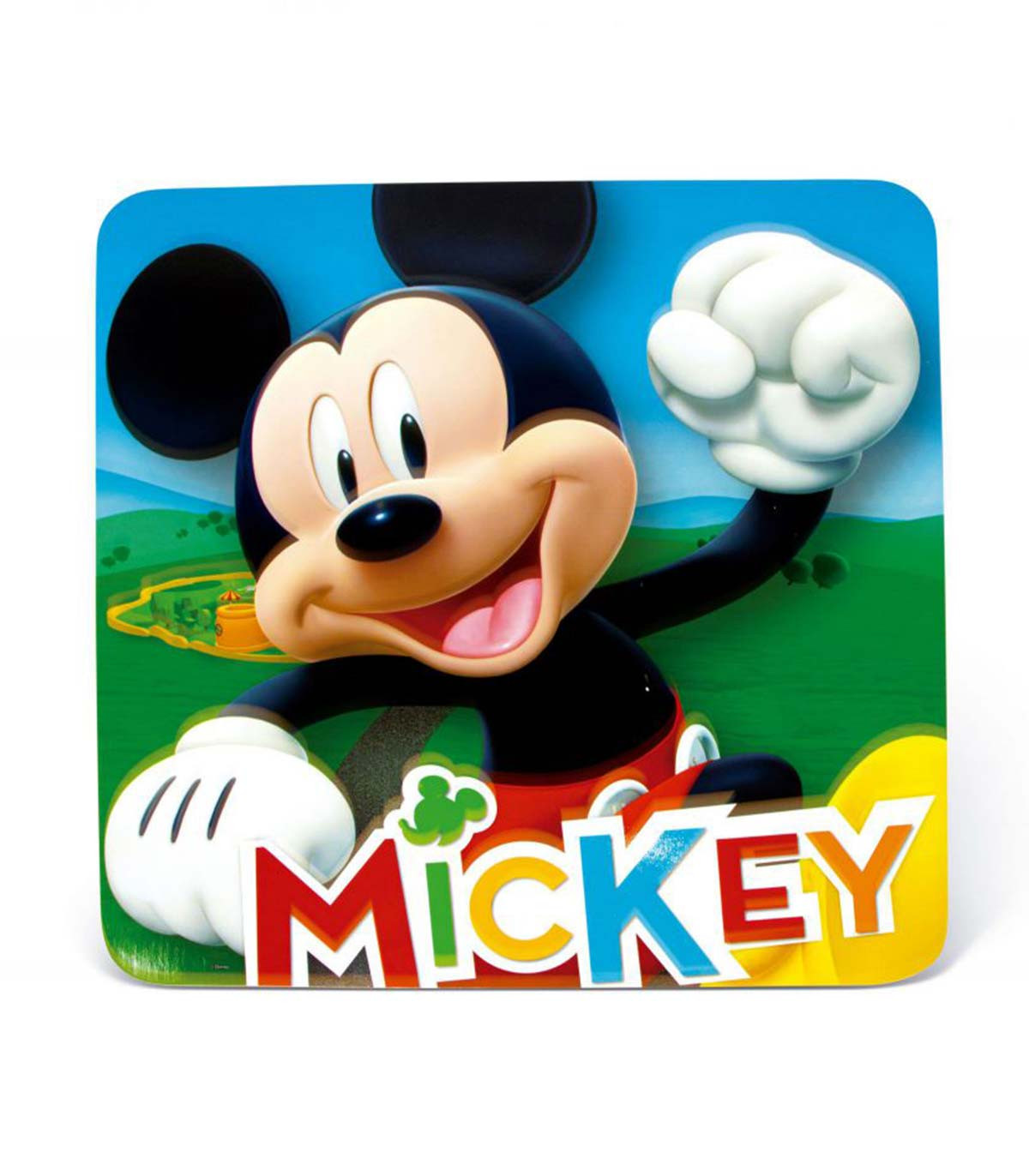 WOODEN TABLE WITH 2 MICKEY CHAIRS