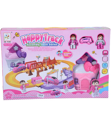 FUN TRAIN WITH A PINK STATION - TRAINS AND BUSES