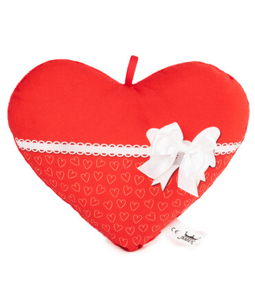 PLUSH HEART WITH TAPE 25 CM - VALENTINE'S DAY AND CHRISTMAS