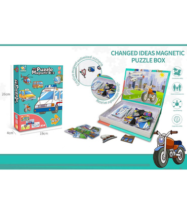 CHILDREN'S MAGNETIC PUZZLE-BOOK TRANSPORTATION MEANS - PUZZLES AND CUBES