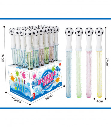 STICK FOR BALLOONS FOOTBALL 37 CM - SOAP BUBBLES