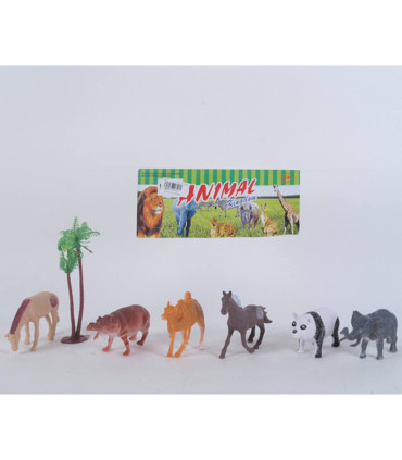 SMALL TOY SET ANIMAL FIGURINES 6 PIECES - Wild and forest
