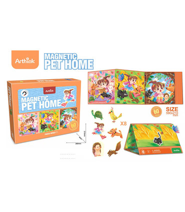 MAGNETIC PUZZLE 3 PCS. WITH ANIMALS PET HOME - PUZZLES AND CUBES