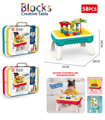 CONSTRUCTOR SLIDE WITH TABLE-SUITCASE - BUILDING BLOCKS, SORTERS AND RINGS