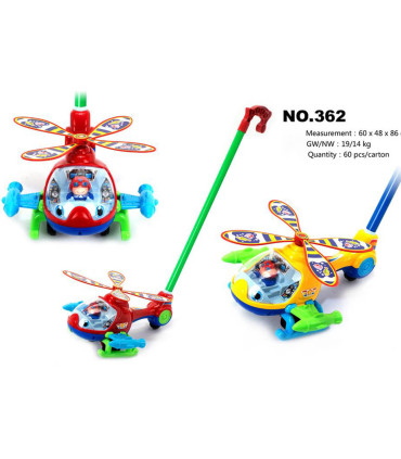 HELICOPTER WITH PILOT PUSH - RODS, ROPES AND HOOPS