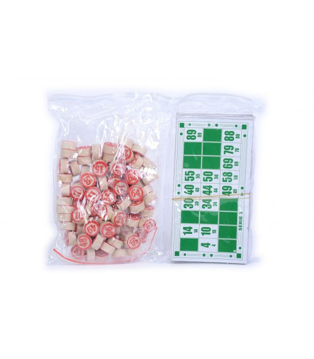 BINGO GAME WITH WOODEN CHECKS - BOARD GAMES