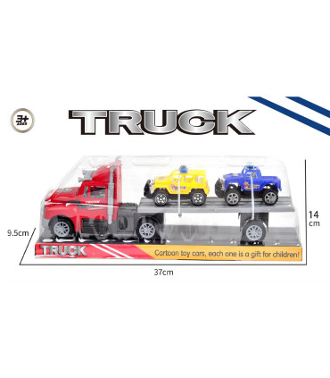 TRUCK TRANSPORTER WITH 2 POLICE JEEPS - Trucks and cargo