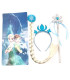 PRINCESS SET WITH BRAID AND DIADEM OF ICE KINGDOM - PARTY COSTUMES, MASKS AND WANDS