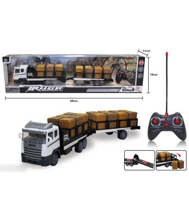 REMOTE CONTROL TRUCK 4 WAYS WITH CONTAINERS 70 CM - Radio control with remote control