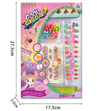 SET OF ARTIFICIAL NAILS, BEADS AND TATTOOS - MAKEUP AND ACCESSORIES FOR DOLLS