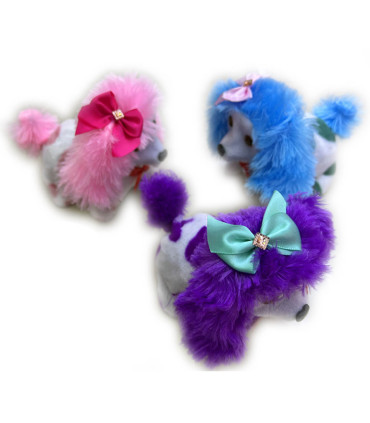 PLUSH WALKING POODLE WITH RIBBON - Small