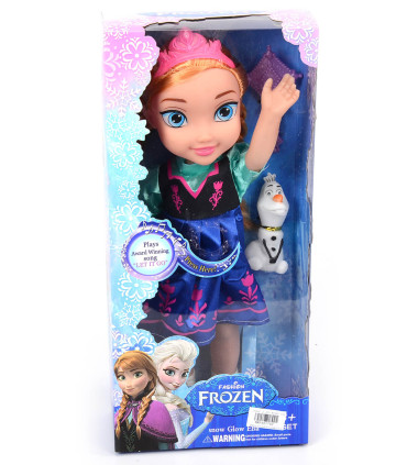 ANNA DOLL WITH CROWN AND OLAF IN BOX + SOUND - DOLLS AND MERMAIDS