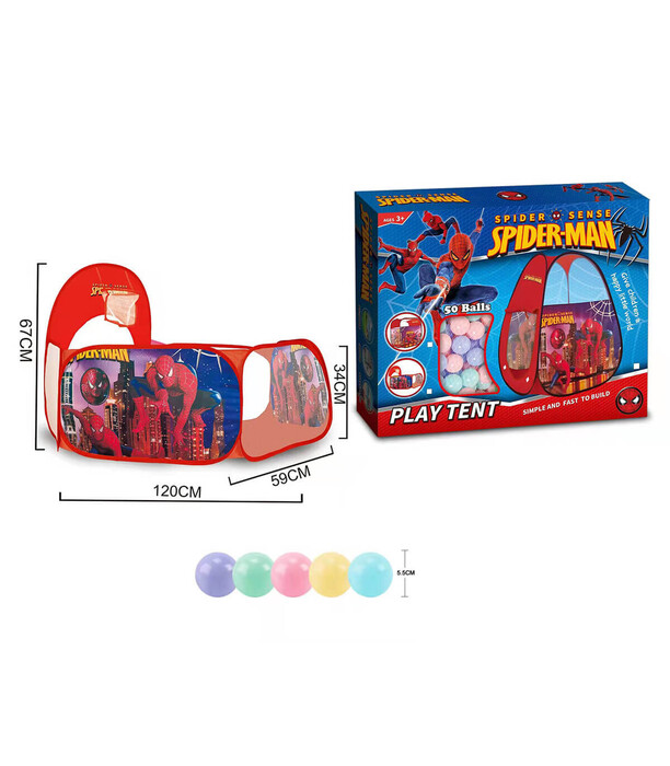 SPIDERMAN TENT PLAY SET WITH 50 BALLS - SWINGS AND CHAIRS