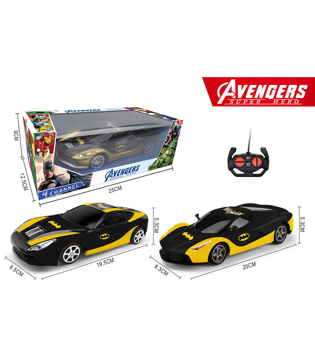 CAR BAT RADIO CONTROL 4 DIRECTIONS 2 TYPES - Radio control with remote control