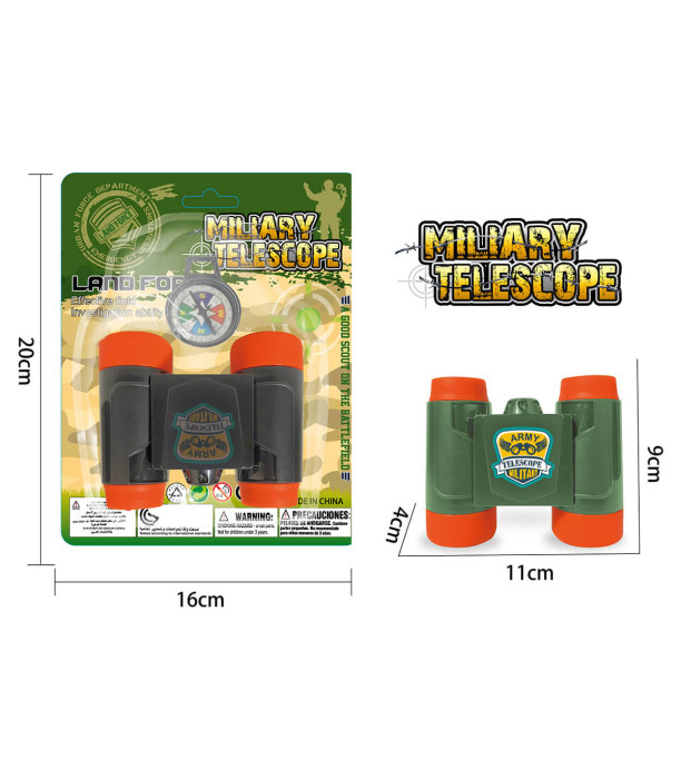 CHILDREN'S BINOCULARS MILITARY ON CARDBOARD 2 COLORS - SPORTS