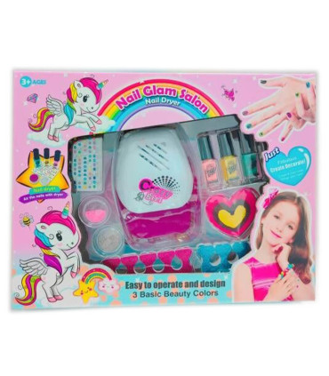 MANICURE KIT WITH UNICORN LAMP - MAKEUP AND ACCESSORIES FOR DOLLS