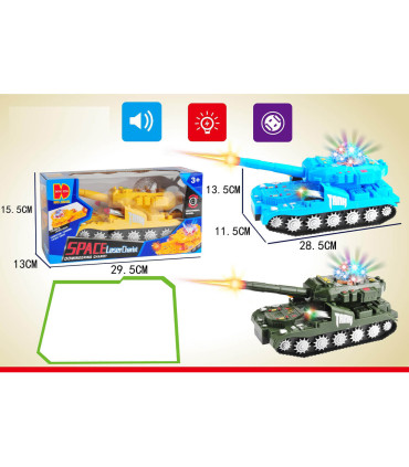 TANK WITH SOUND AND LIGHT IN A BOX - ON BATTERIES