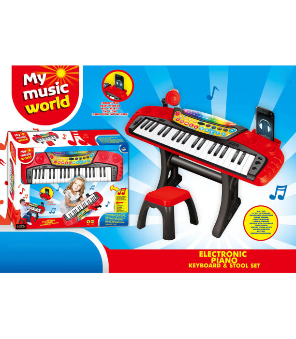 ΚΟΚΚΙΝΟ ΜΕΓΑΛΟ ΠΙΑΝΟ ΜΕ ΚΑΡΕΚΛΑ 37 ΚΛΕΙΔΙΑ - Πιάνο