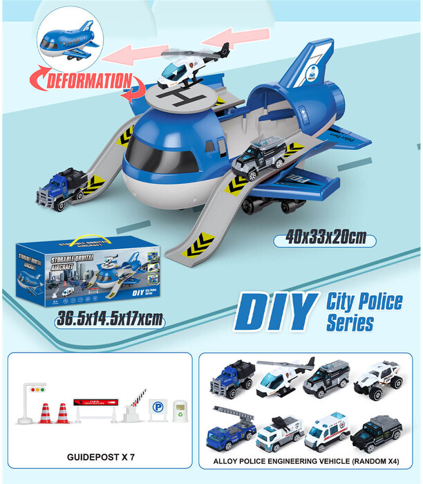 AIRPLANE PARKING WITH 4 METAL CARS - AIRCRAFT AND HELICOPTERS