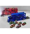 CHILDREN'S THREE-TIER TRANSFORMING CAR CARRIER WITH 6 CARS IN BLISTER