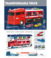TRANSFORMING TRUCK WITH 4 CARS AND RAMP 115 CM